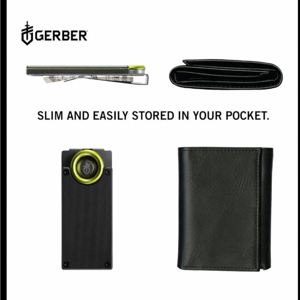 Gerber Black and Lime Compact Money Clip